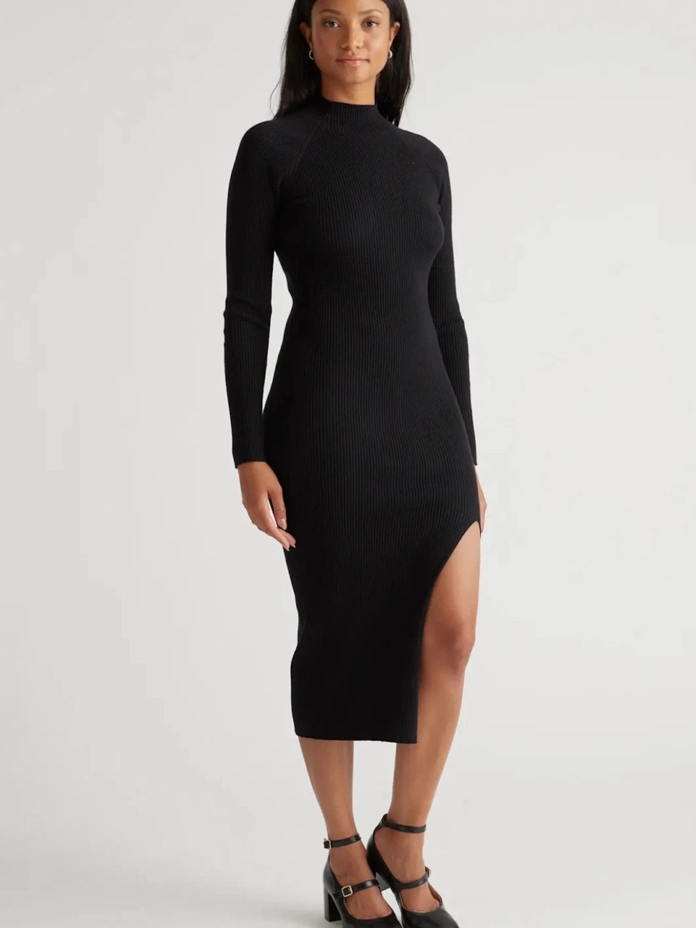 Quince ribbed sweater midi dress SzM New